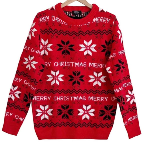 “Merry Christmas” Fair Isle Print Ugly Christmas Sweater Men’s Medium - Picture 1 of 5